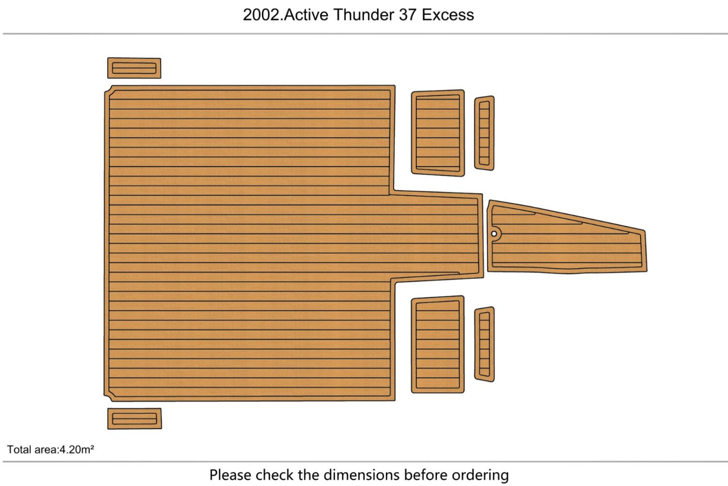 EVA Foam Faux teak flooring 2002 Active Thunder 37 Excess (2) 1 kit EVA Foam Faux teak flooring 2002 Active Thunder 37 Excess