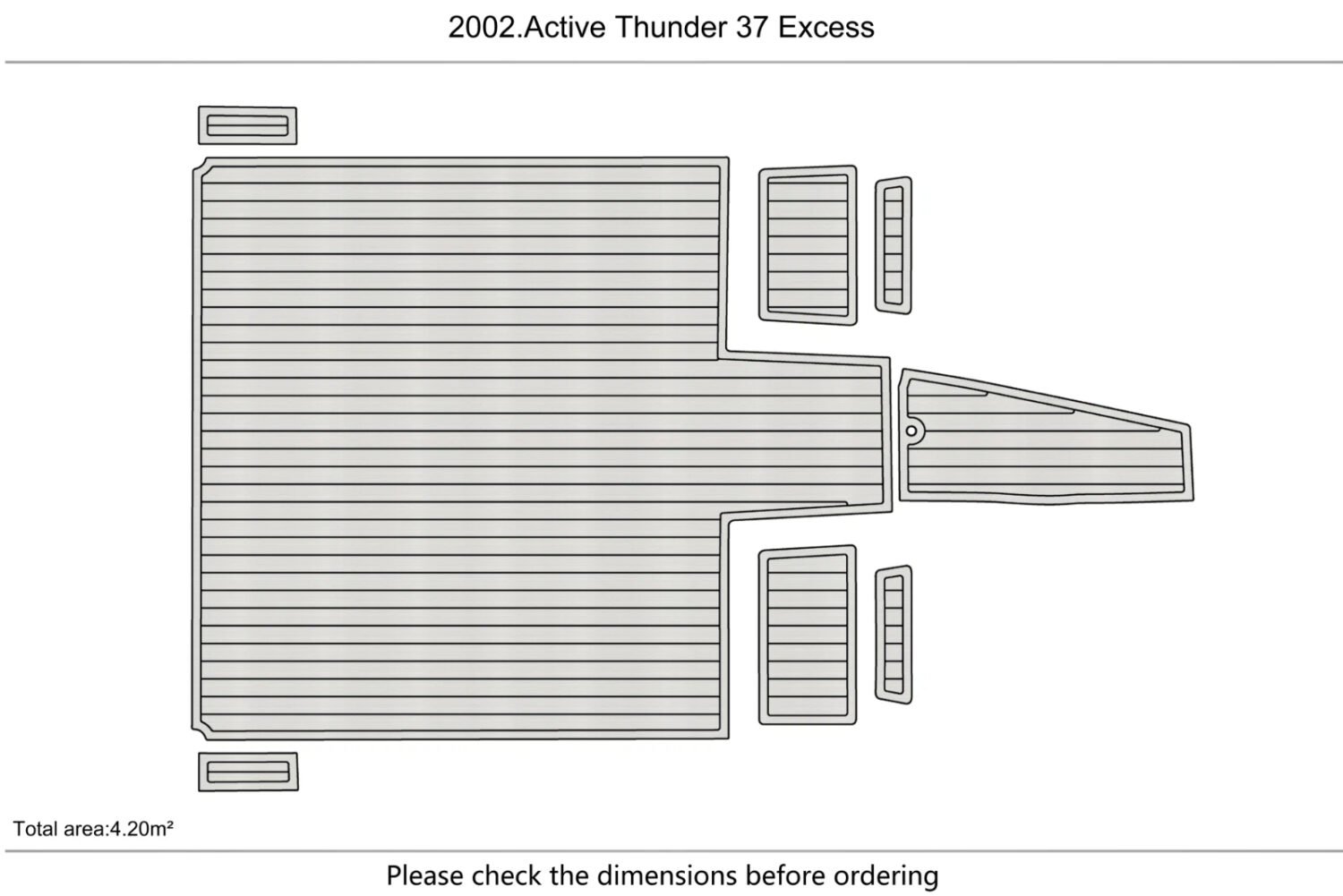EVA Foam Faux teak flooring 2002 Active Thunder 37 Excess (3) 1 kit EVA Foam Faux teak flooring 2002 Active Thunder 37 Excess
