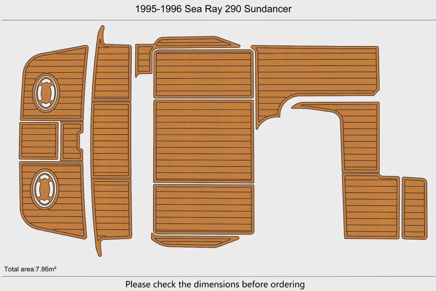 1 kit EVA Foam boat decking 1995-1996 Sea Ray 290 Sundancer