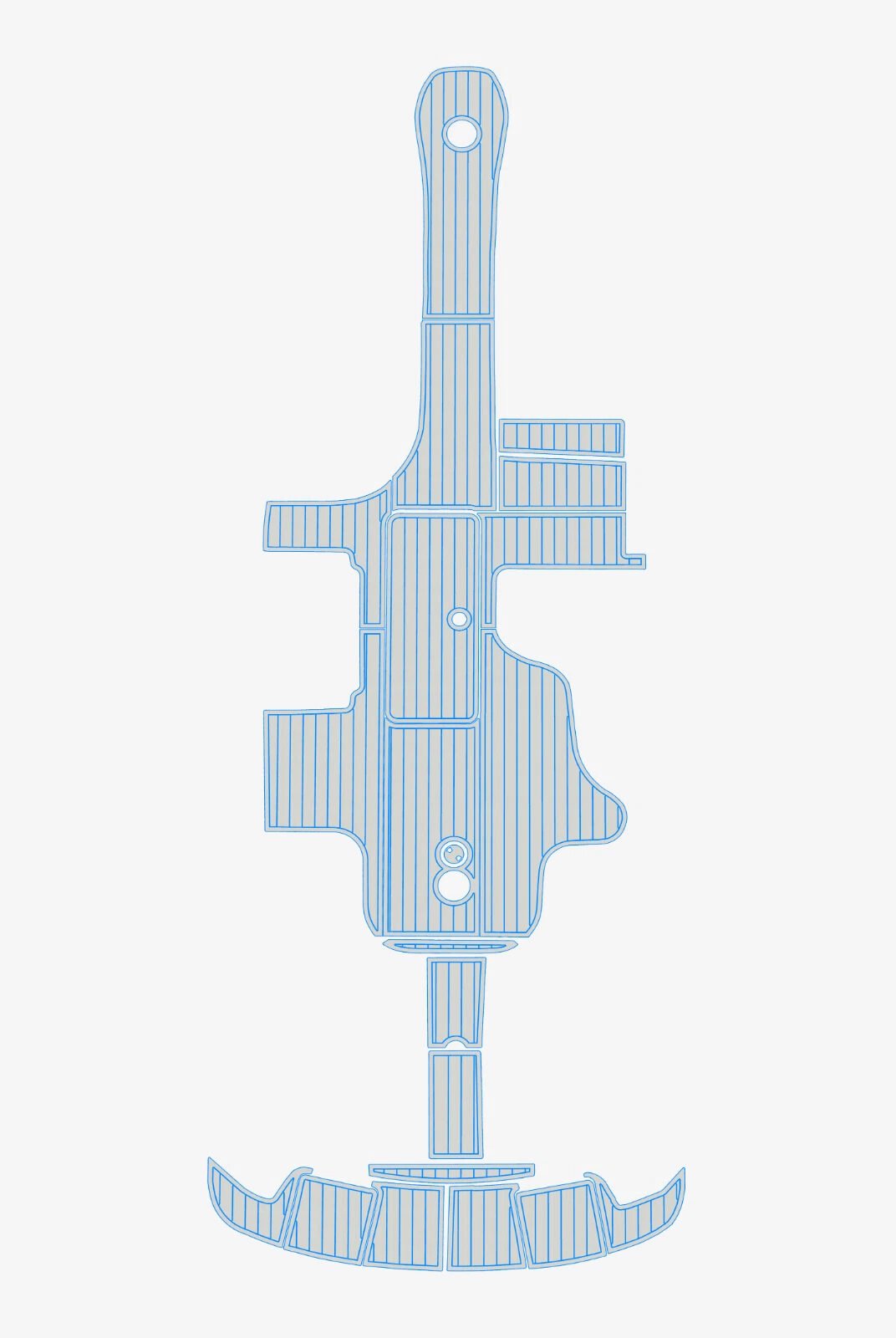 1 Kit EVA Foam boat flooring anti-slip mat 2001-2007 Sea Ray 290 BR