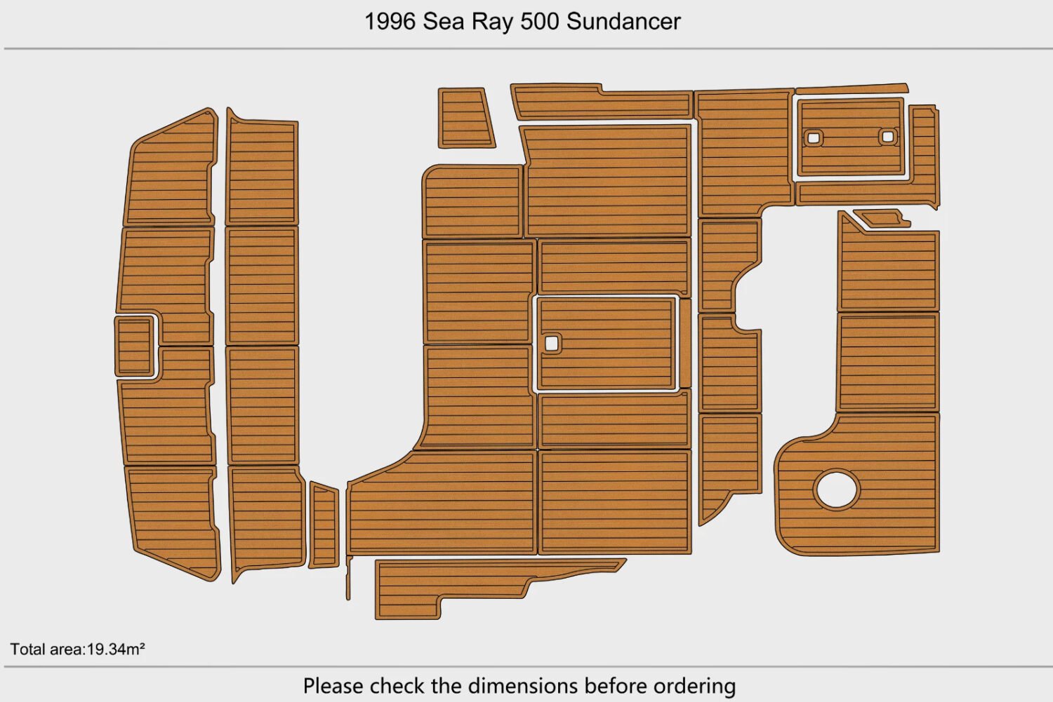1 Kit EVA Foam marine flooring 1996 Sea Ray 500 Sundancer