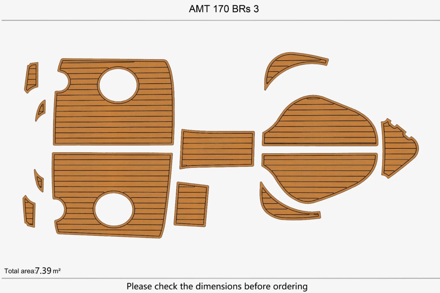 EVA Teak deck flooring AMT 170 BRs 3 (2) 1 kit EVA Teak deck flooring AMT 170 BRs 3