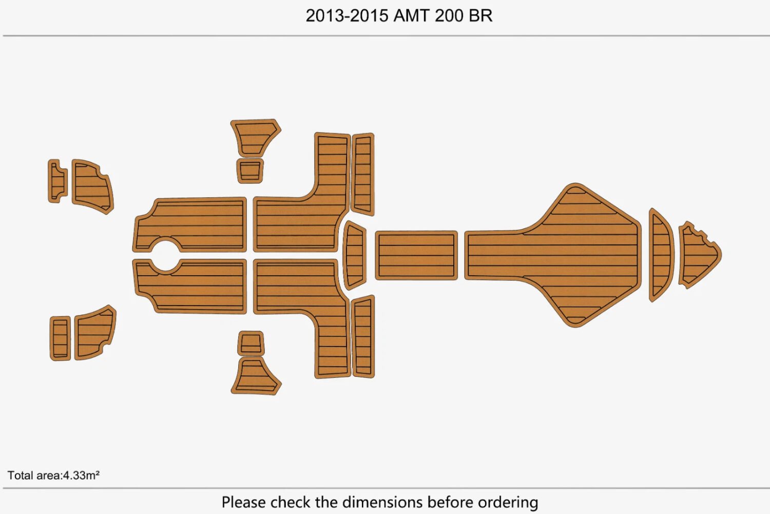 EVA foam Teak deck flooring 2013-2015 AMT 200 BR (2) 1 kit EVA foam Teak deck flooring 2013-2015 AMT 200 BR
