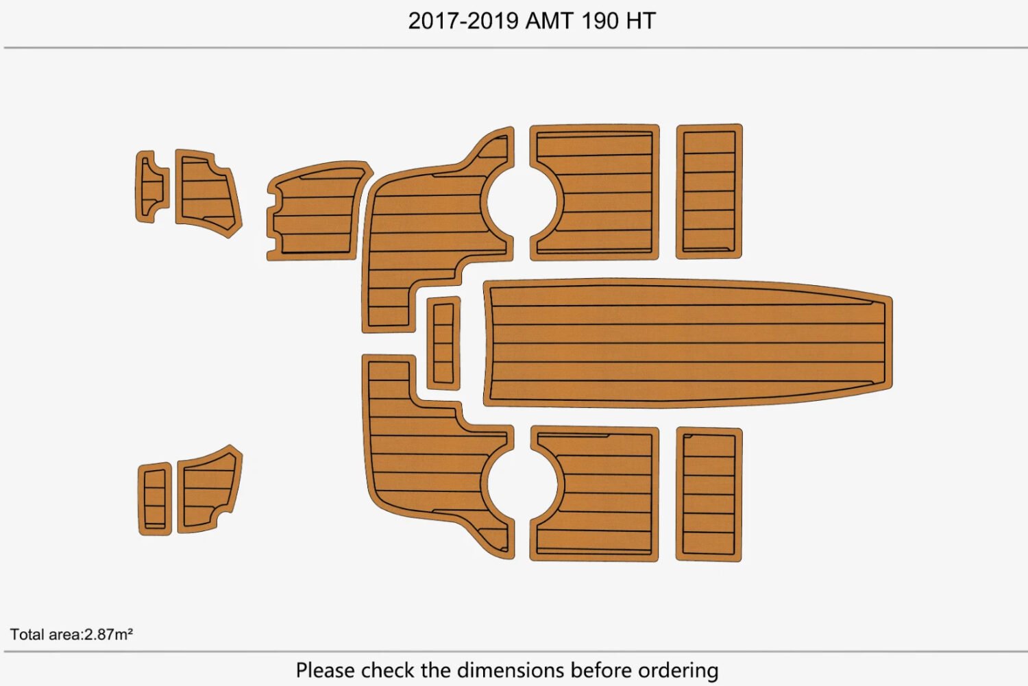 EVA foam Teak deck flooring 2017-2019 AMT 190 HT (2) 1 kit EVA foam Teak deck flooring 2017-2019 AMT 190 HT