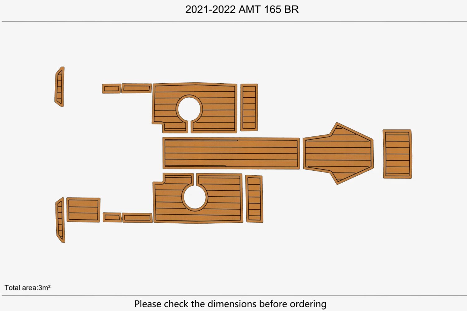 EVA foam Teak deck flooring 2021-2022 AMT 165 BR (2) 1 kit EVA foam Teak deck flooring 2021-2022 AMT 165 BR