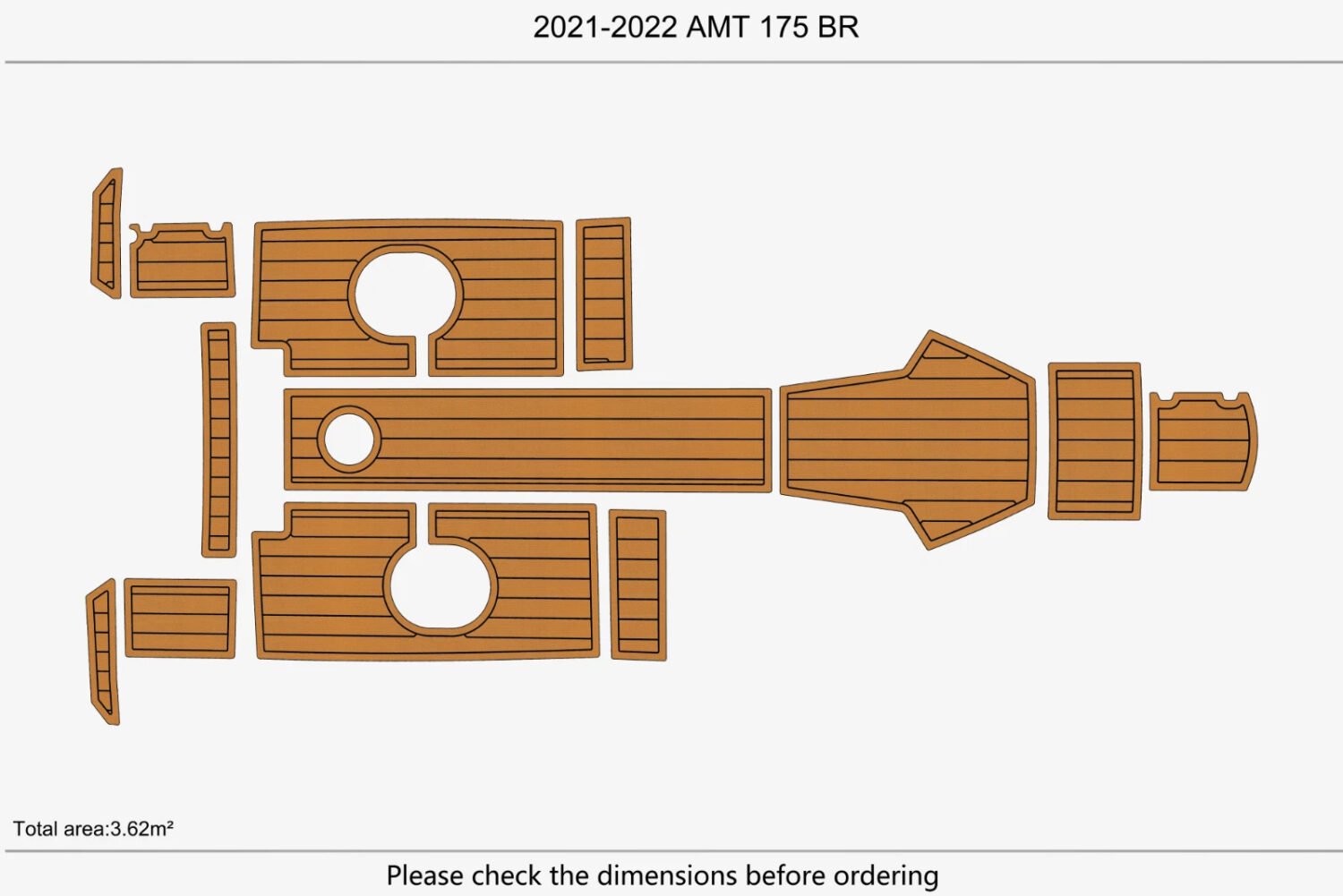 EVA foam Teak deck flooring 2021-2022 AMT 175 BR (2) 1 kit EVA foam Teak deck flooring 2021-2022 AMT 175 BR