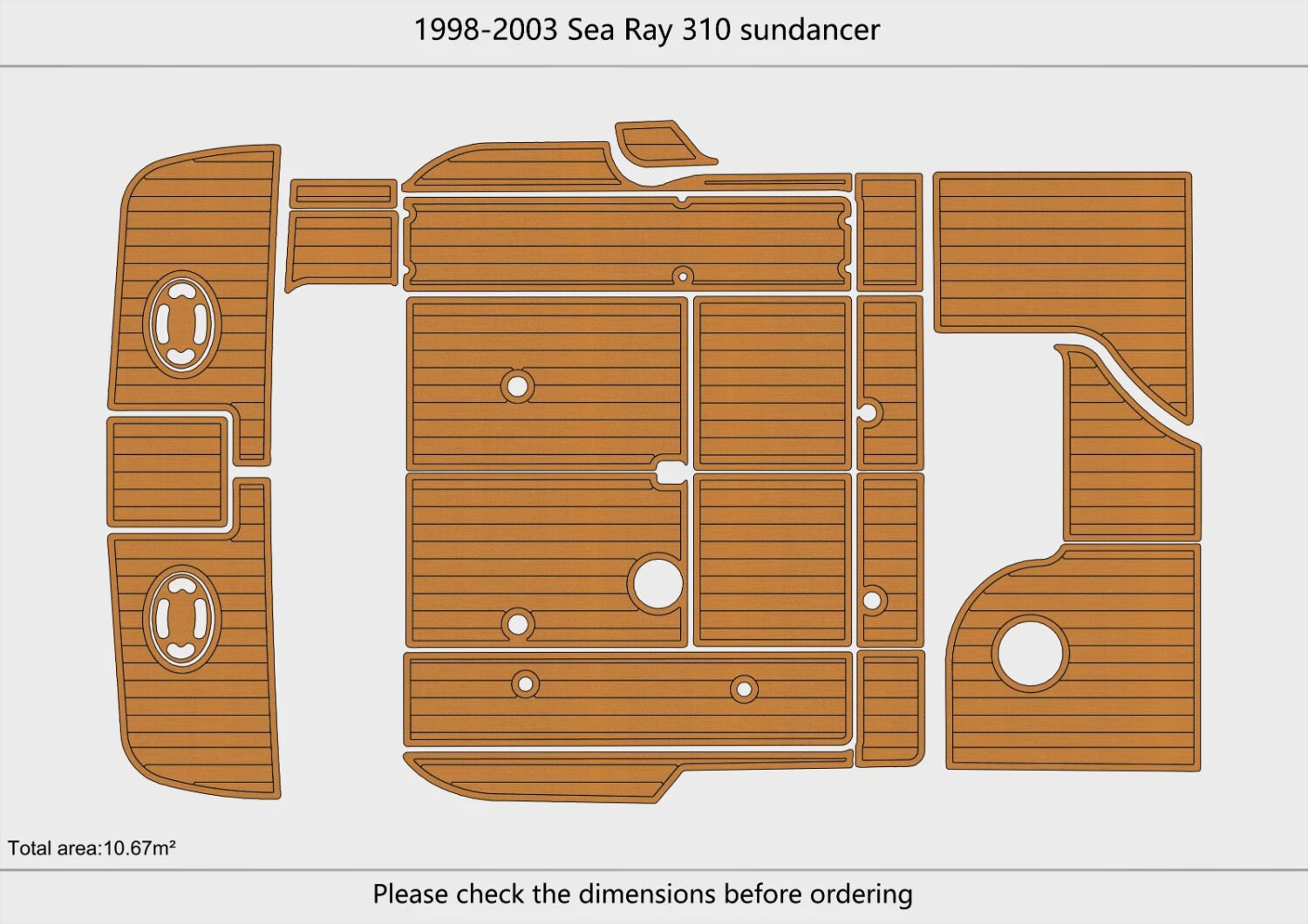 EVA foam boat flooring 1998-2003 Sea Ray 310 sundancer (1) 1 kit EVA foam boat flooring 1998-2003 Sea Ray 310 sundancer
