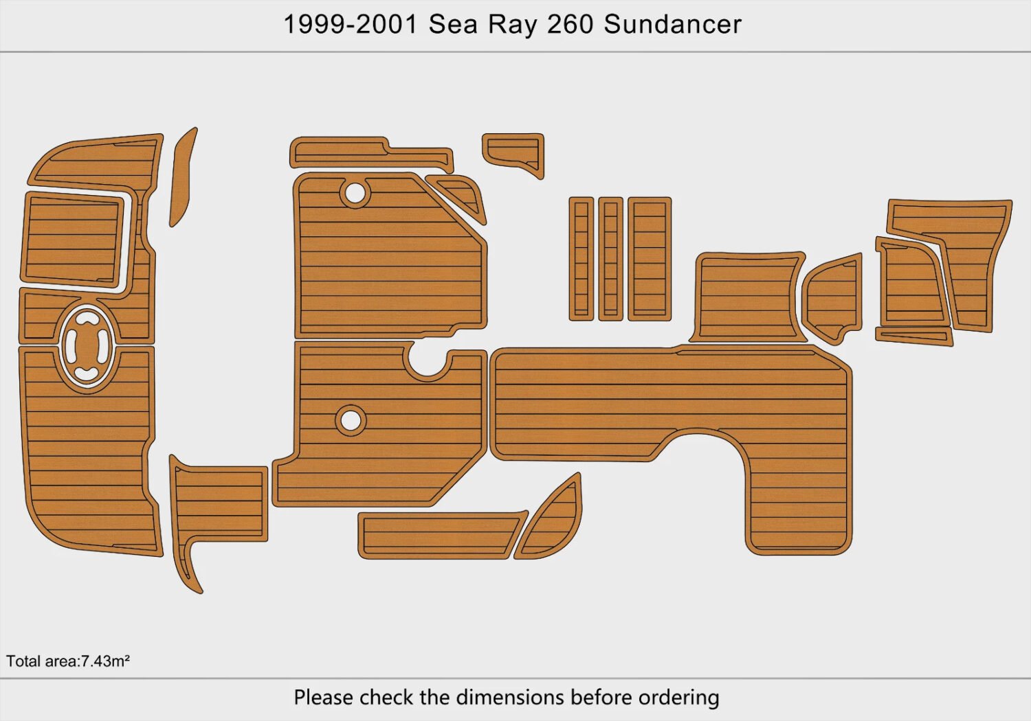 EVA foam boat flooring 1999-2001 Sea Ray 260 Sundancer (1) 1 Kit EVA foam boat flooring 1999-2001 Sea Ray 260 Sundancer