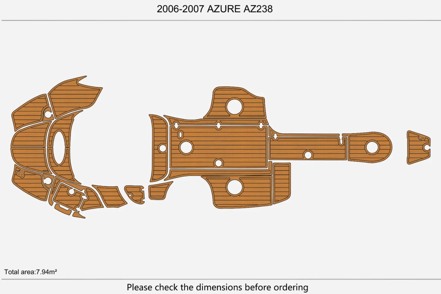 EVA foam boat flooring 2006-2007 Azure AZ238 (2) 1 kit EVA foam boat flooring 2006-2007 Azure AZ238