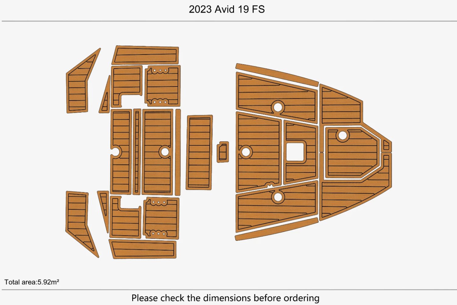 EVA foam deck flooring 2023 Avid 19 FS (2) 1 kit EVA foam deck flooring 2023 Avid 19 FS