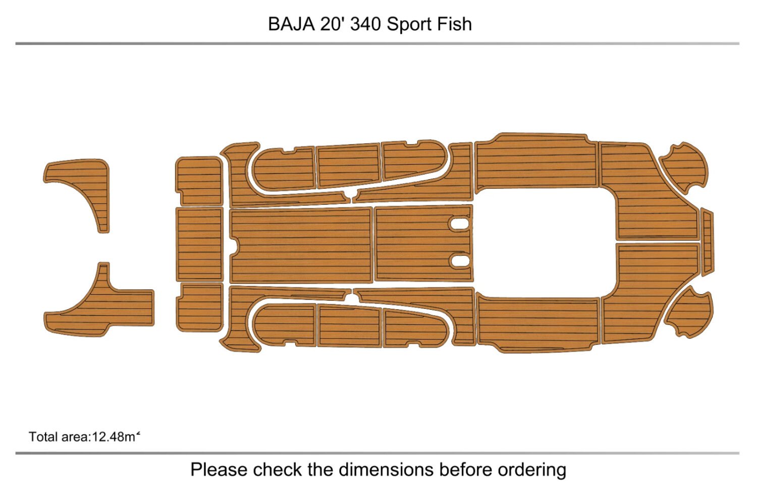EVA foam faux teak boat flooring 2000-2004 Baja 340 Sport fish (1) 1 kit EVA foam faux teak boat flooring 2000-2004 Baja 340 Sport fish