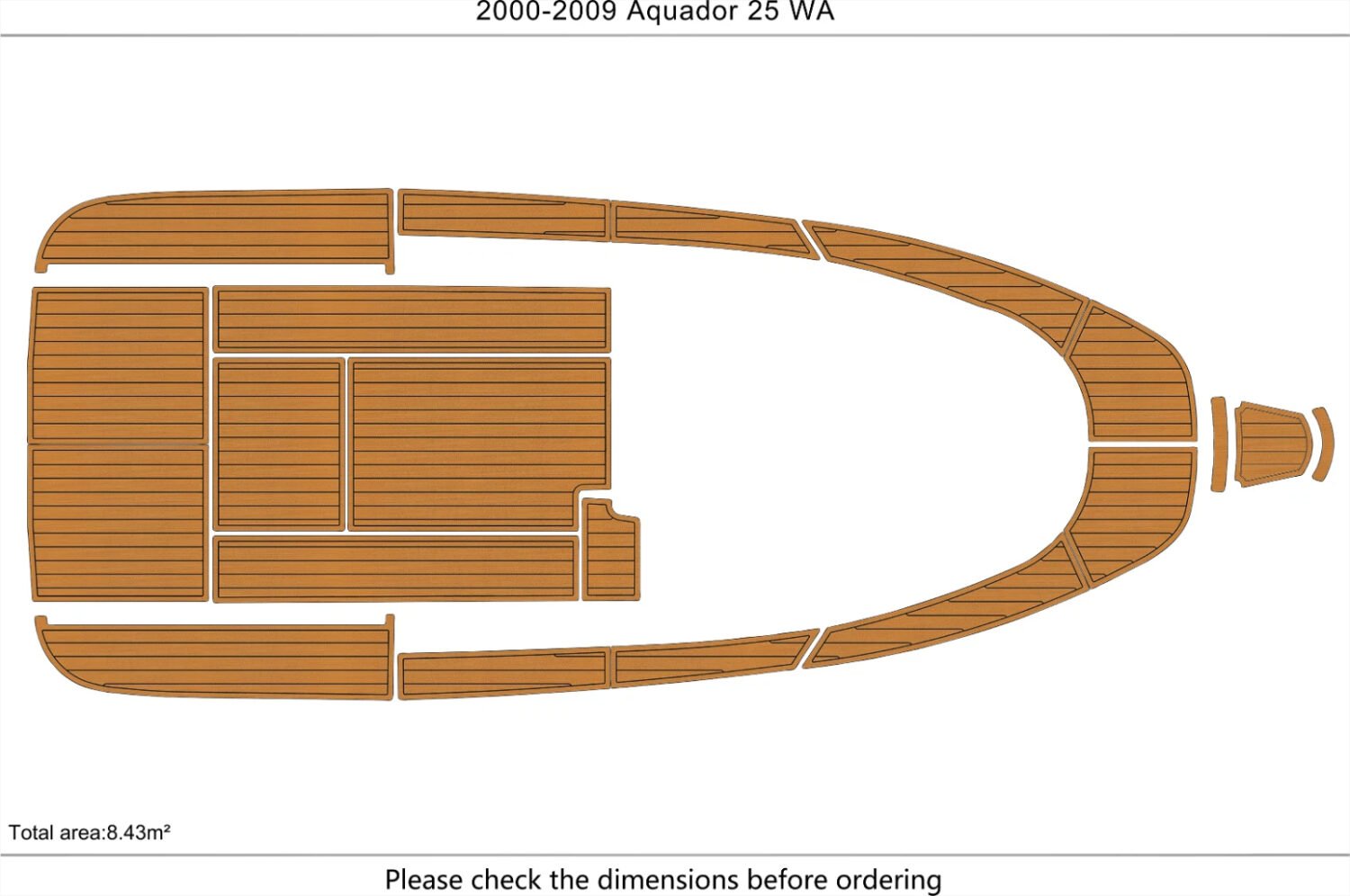 EVA foam faux teak boat flooring 2000-2009 Aquador 25 WA (2) 1 kit EVA foam faux teak boat flooring 2000-2009 Aquador 25 WA