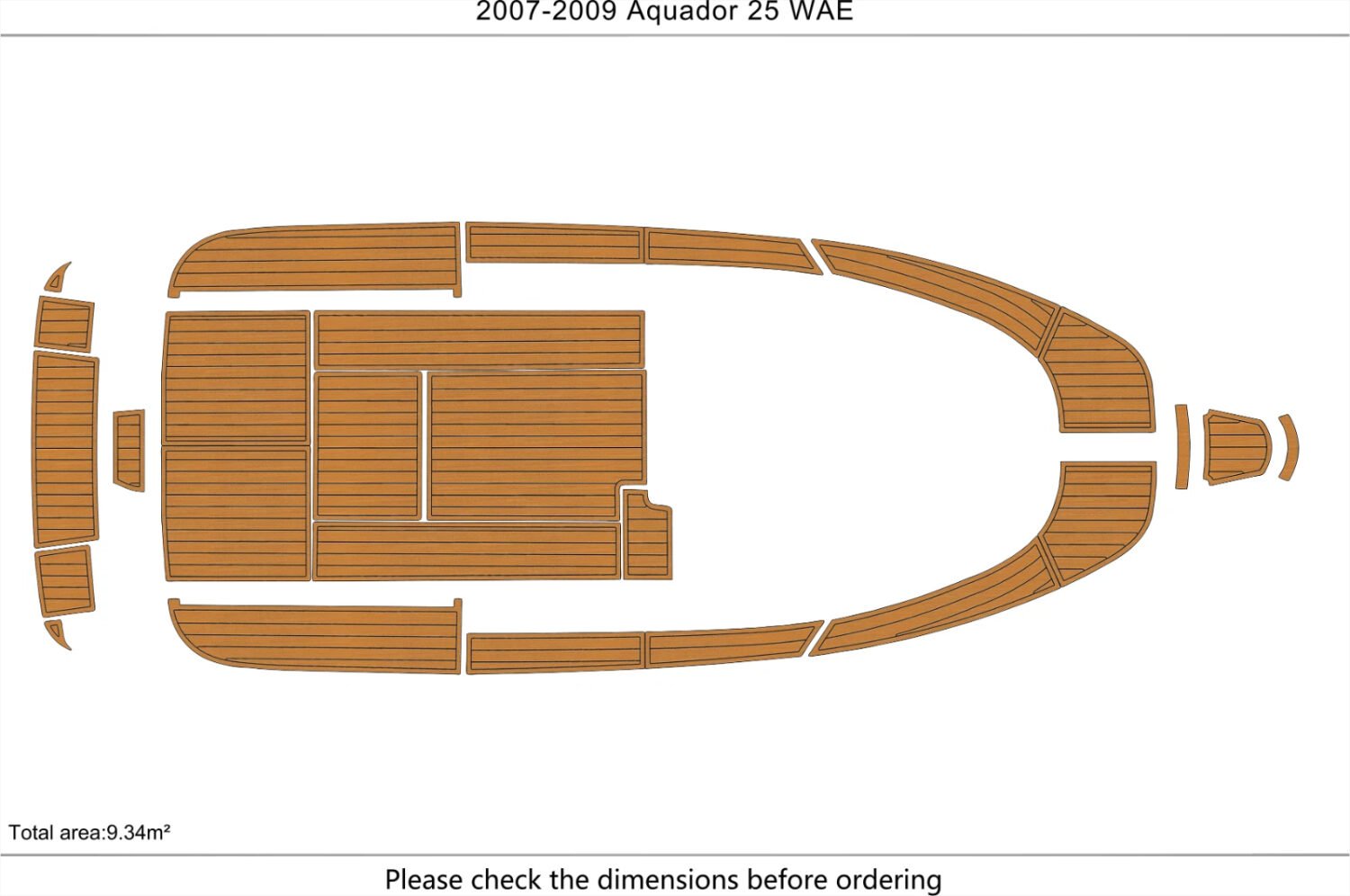 EVA foam faux teak boat flooring 2007-2009 Aquador 25 WAE (2) 1 kit EVA foam faux teak boat flooring 2007-2009 Aquador 25 WAE