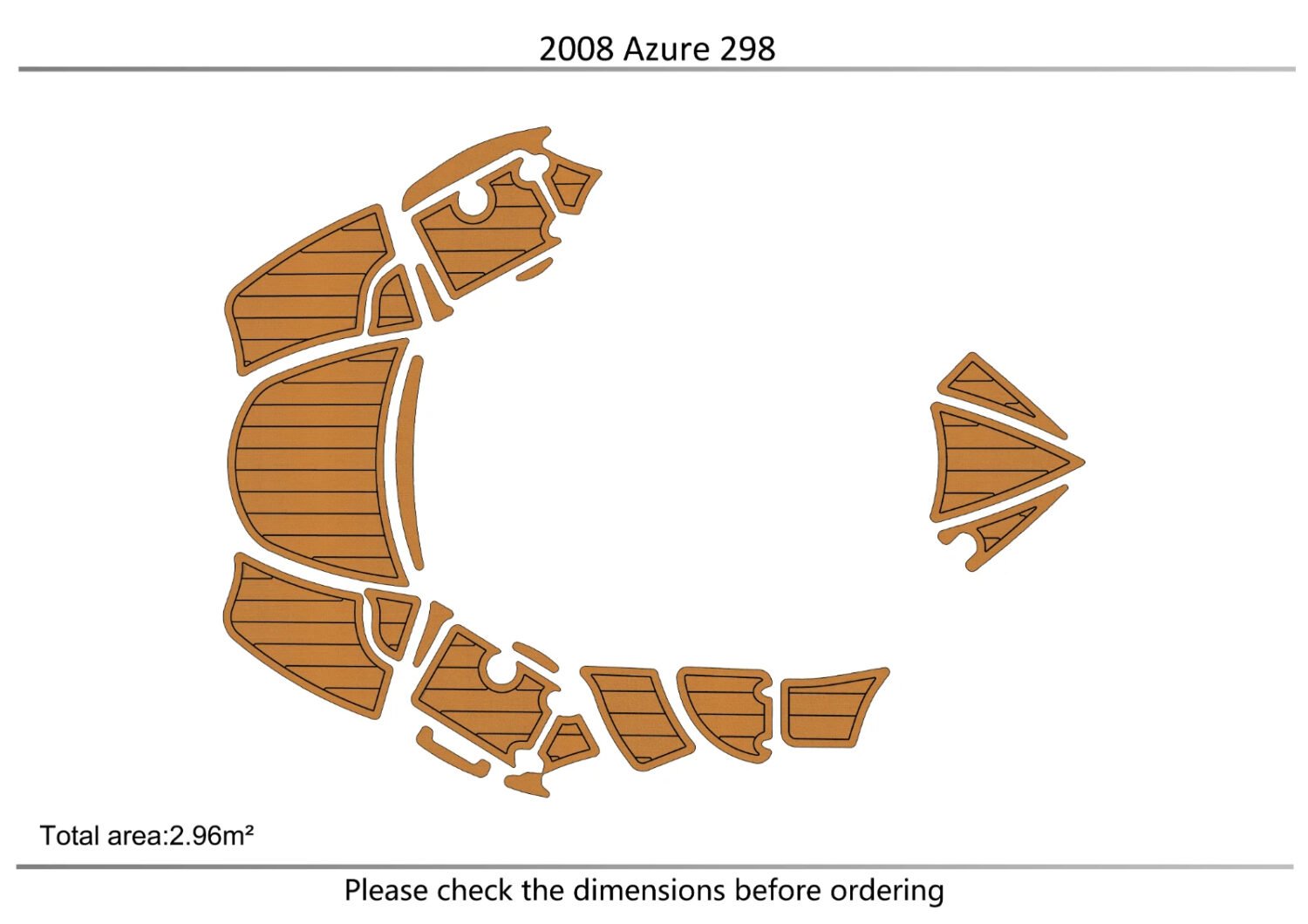 1 kit EVA foam faux teak boat flooring 2008-2011 Azure 298