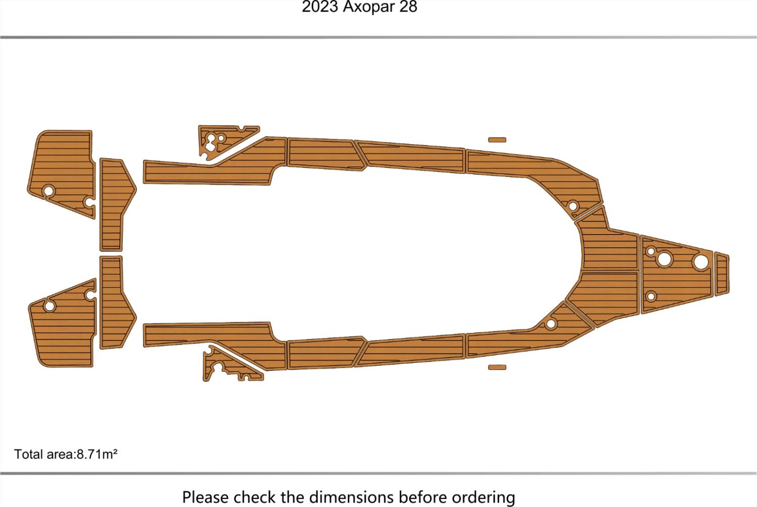 EVA foam faux teak boat flooring 2023 Axopar 28 (2) 1 kit EVA foam faux teak boat flooring 2023 Axopar 28