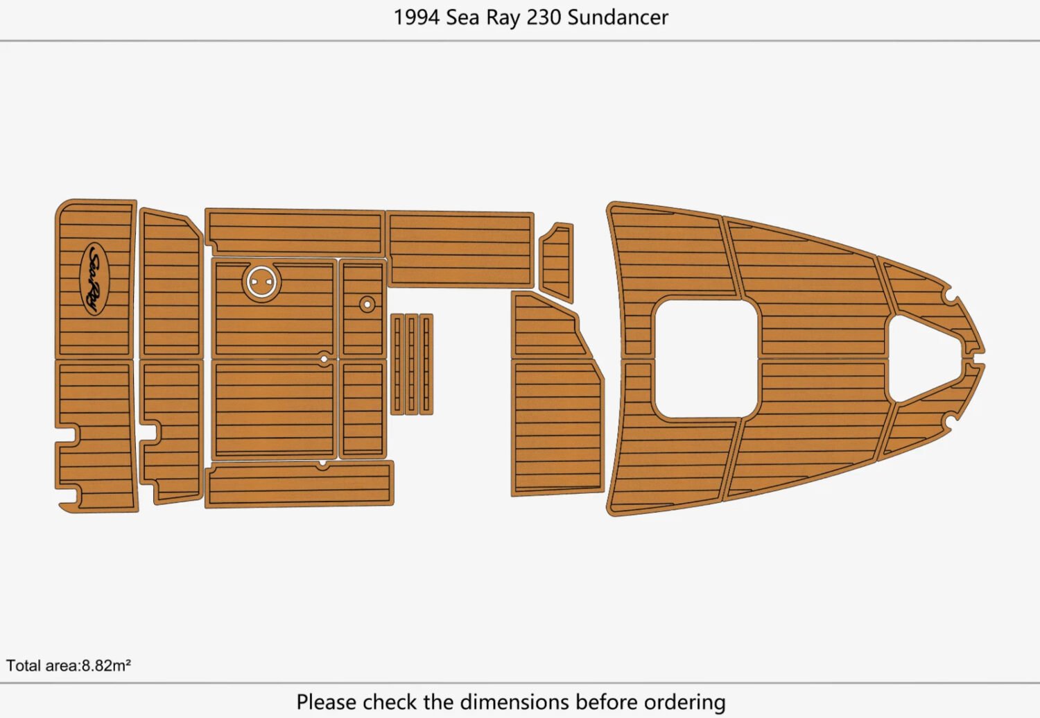 1 kit EVA foam faux teak deck flooring 1994 Sea Ray 230 Sundancer