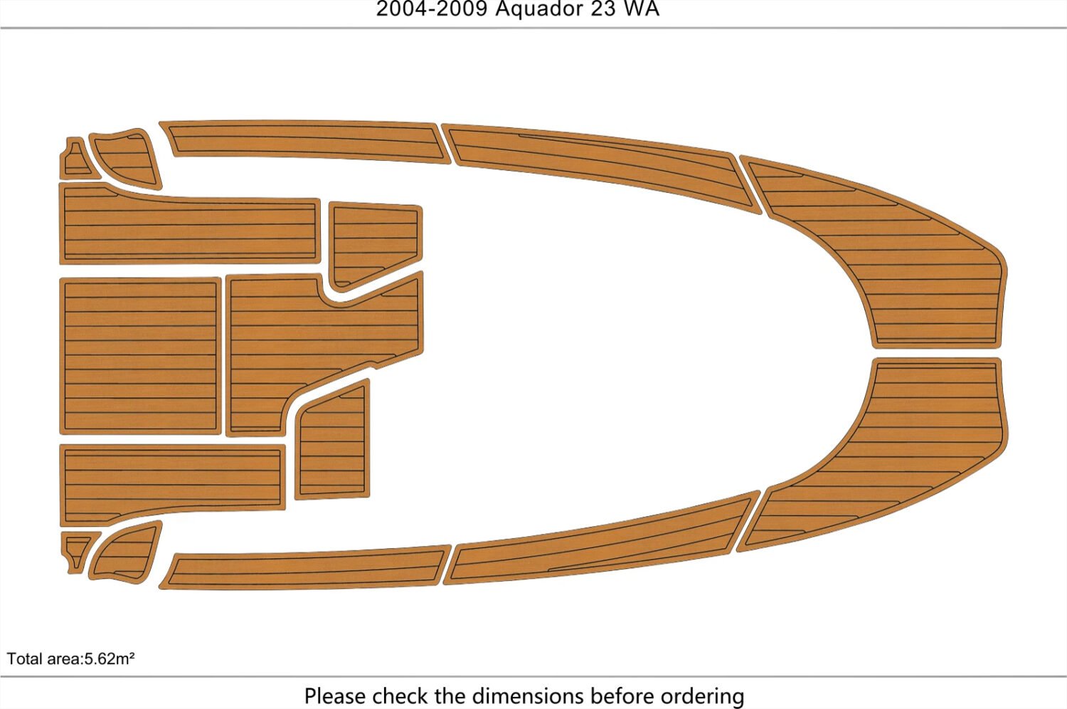 1 kit EVA foam faux teak deck flooring 2004-2009 Aquador 23 WA