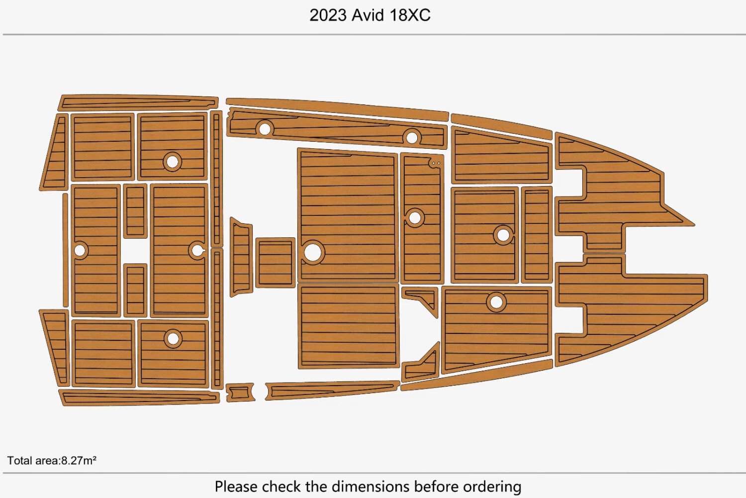 EVA foam faux teak deck flooring 2023 Avid 18XC (2) 1 kit EVA foam faux teak deck flooring 2023 Avid 18XC