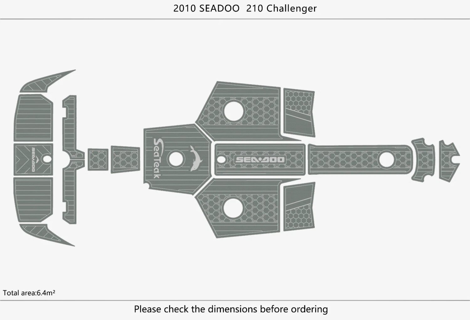 EVA foam faux teak flooring 2006-2012 Sea Doo 210 Challenger (4) 1 kit EVA foam faux teak flooring 2006-2012 Sea Doo 210 Challenger