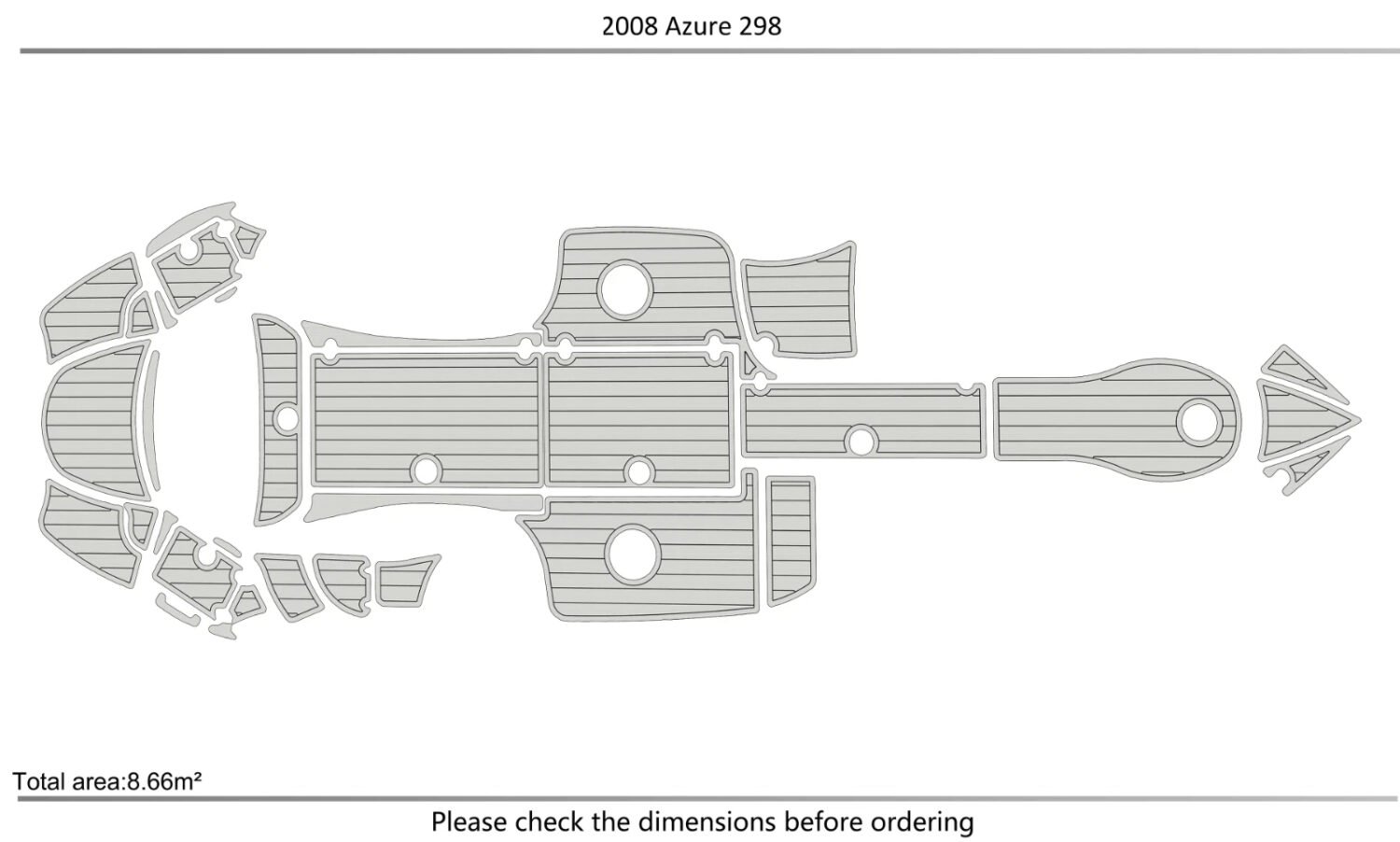 EVA foam faux teak marine floor 2008-2011 Azure 298 (2) 1 kit EVA foam faux teak marine floor 2008-2011 Azure 298