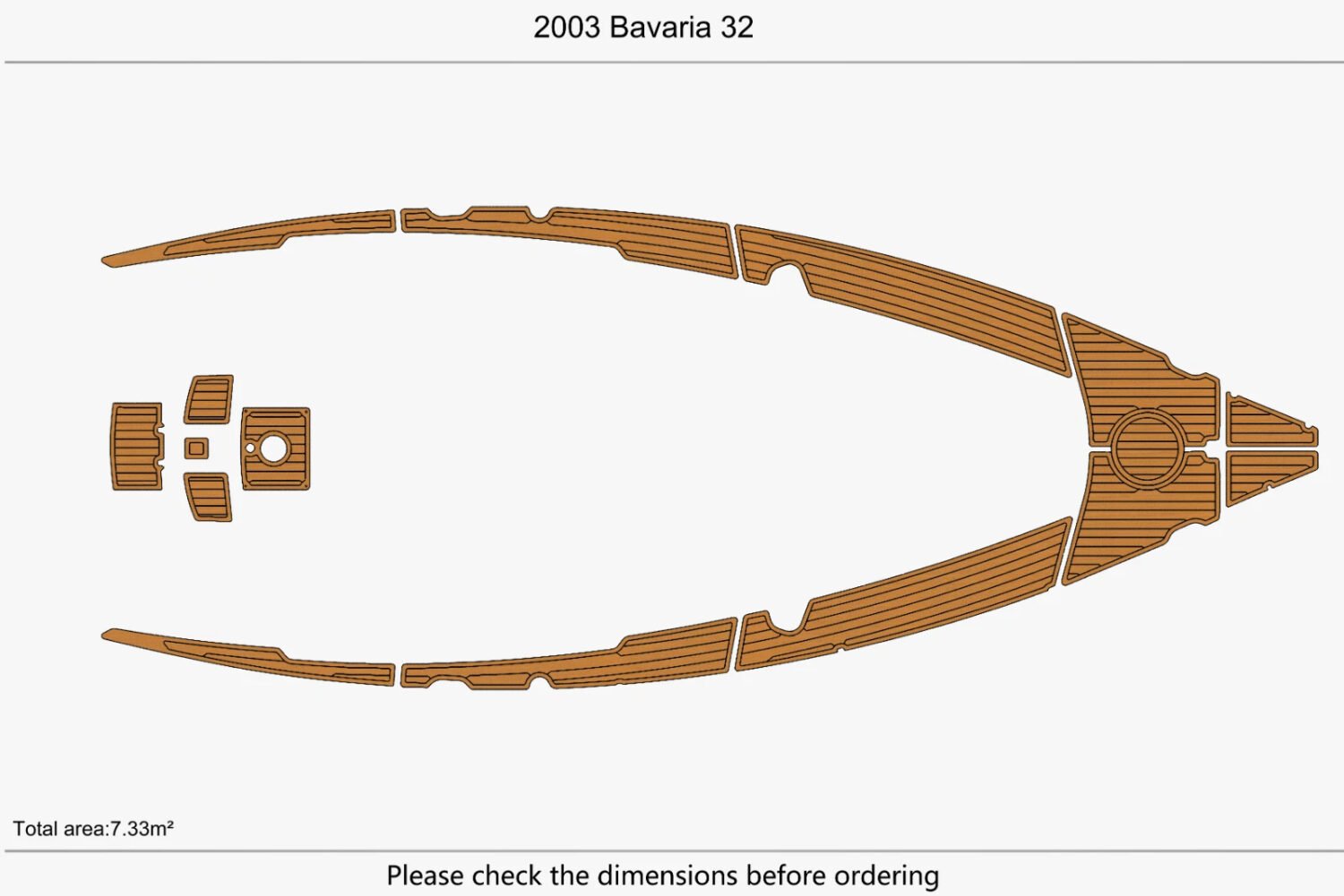 1 kit EVA foam faux teak marine flooring 2003 Bavaria 32