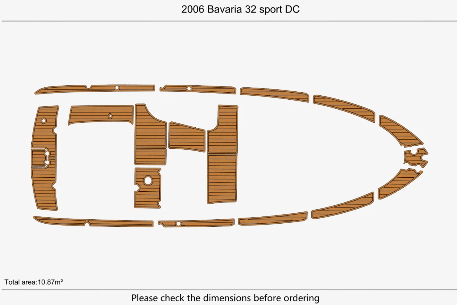 1 kit EVA foam faux teak marine flooring 2006 Bavaria 32 sport DC