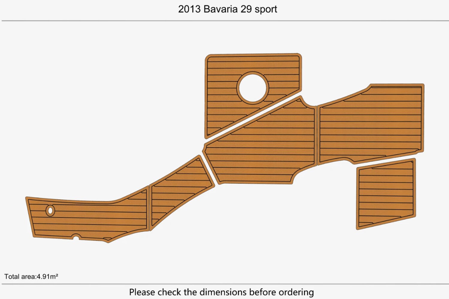 1 kit EVA foam faux teak marine flooring 2013 Bavaria 29 sport