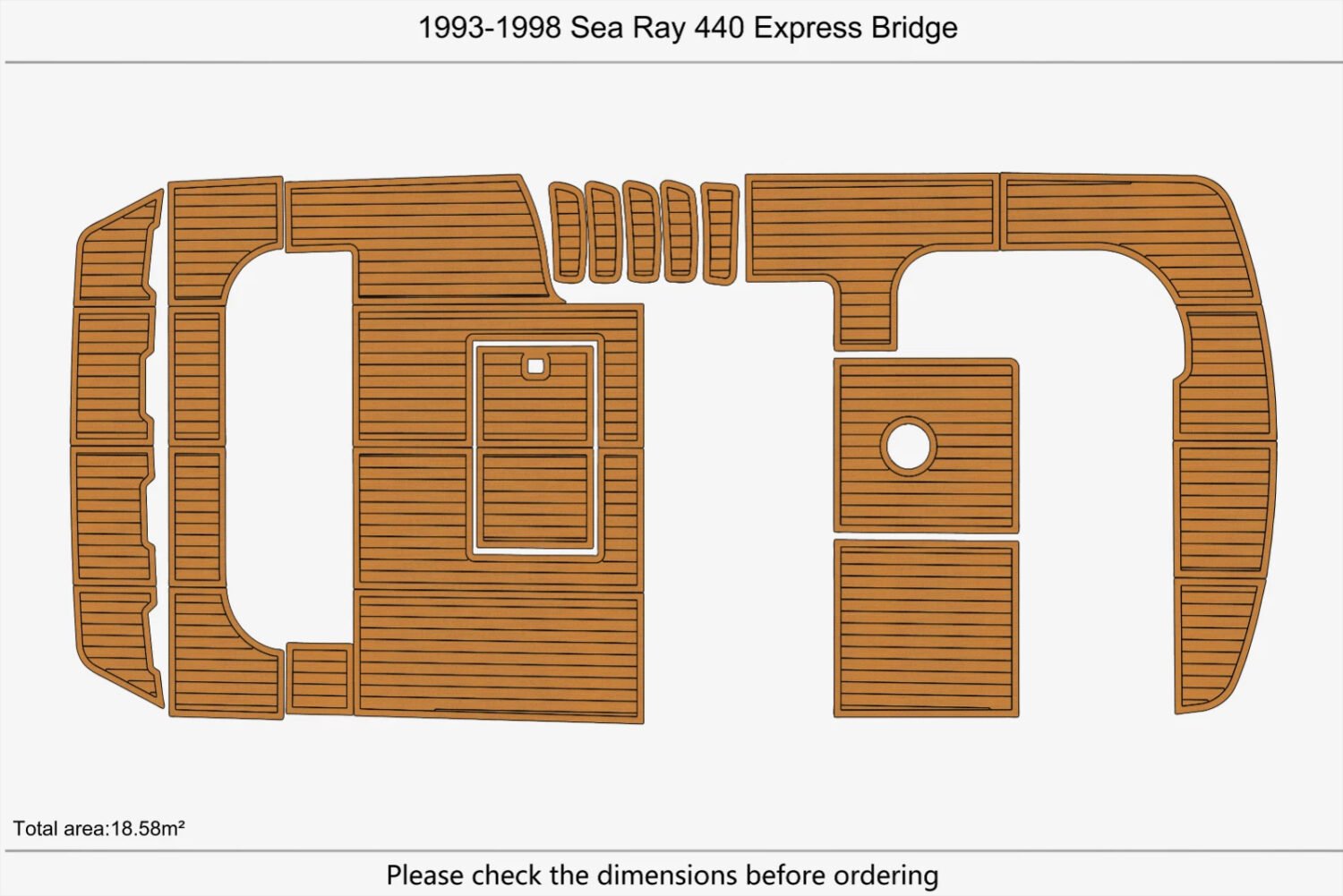 EVA foam marine decking 1993-1998 Sea Ray 440 Express Bridge (1) 1 kit EVA foam marine decking 1993-1998 Sea Ray 440 Express Bridge