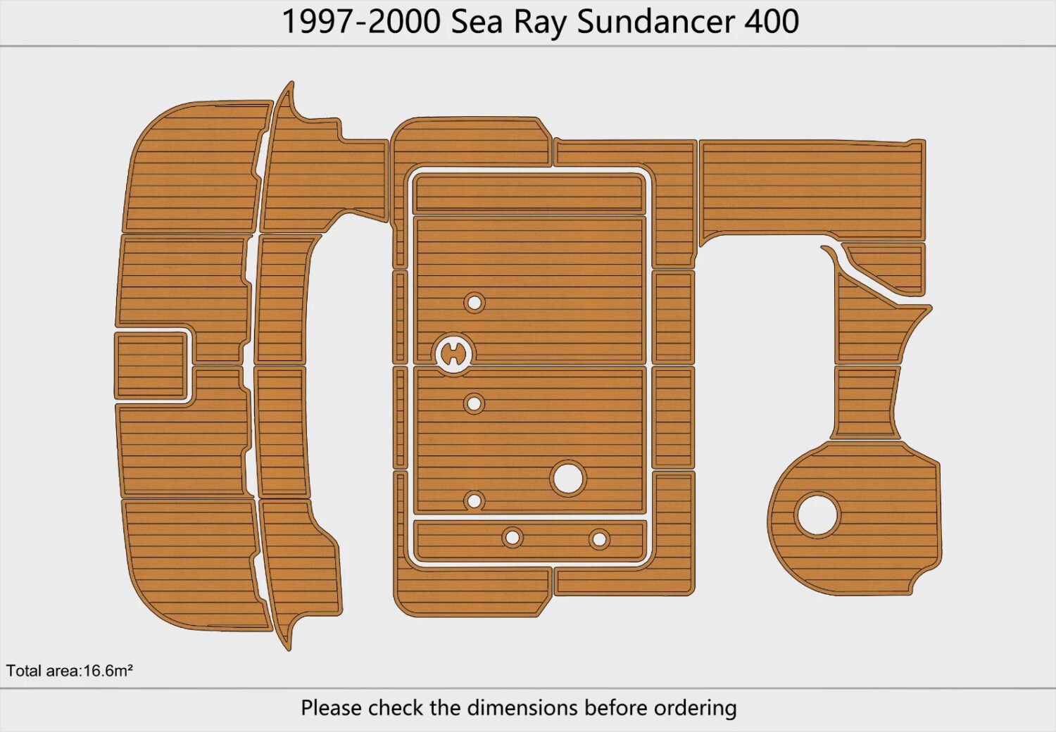 1 Kit EVA foam marine flooring 1997-2000 Sea Ray 400 Sundancer