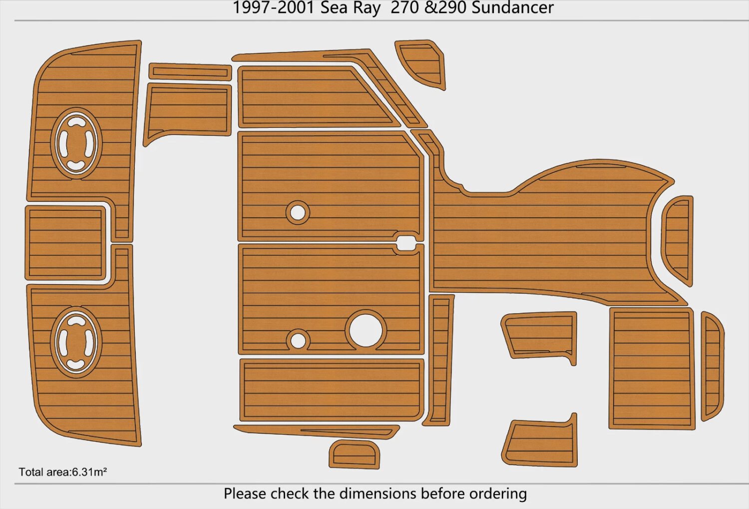 1 Kit EVA foam marine flooring 1997-2001 Sea Ray 290 Sundancer