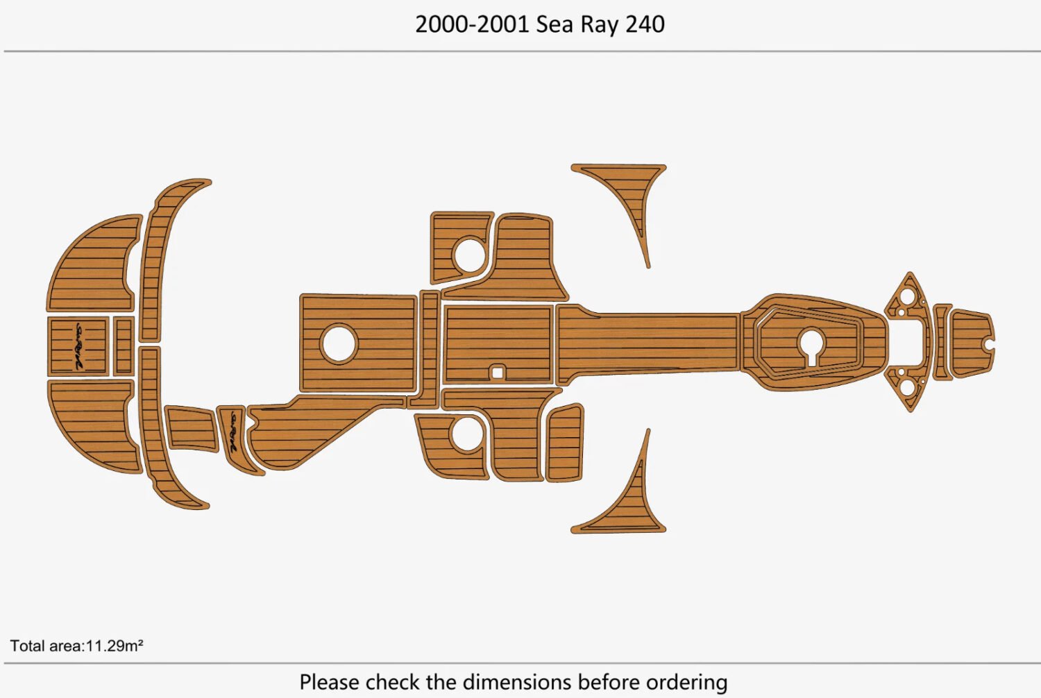 1 Kit EVA foam marine flooring 2000-2001 Sea Ray 240
