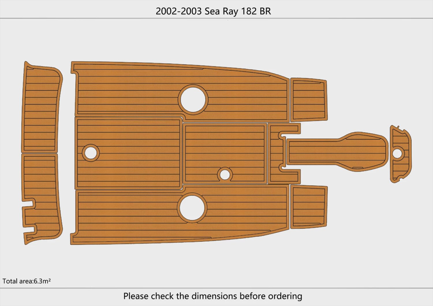 1 Kit EVA foam marine flooring 2002-2003 Sea Ray 182 BR