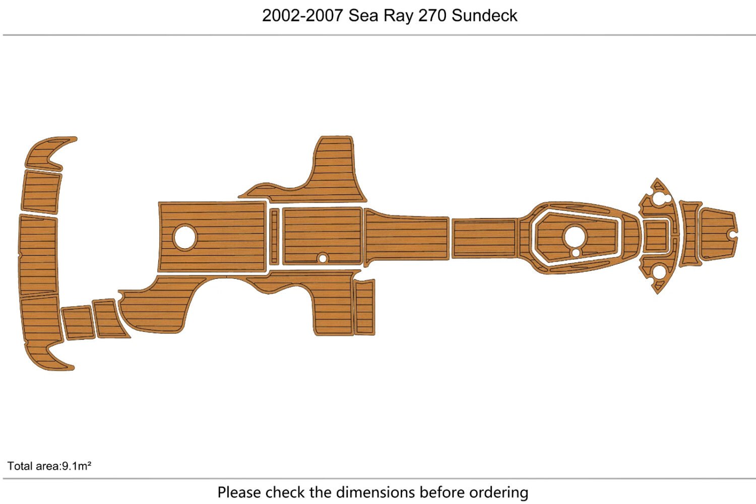 EVA foam marine flooring 2002-2007 Sea Ray 270 Sundeck (1) 1 Kit EVA foam marine flooring 2002-2007 Sea Ray 270 Sundeck