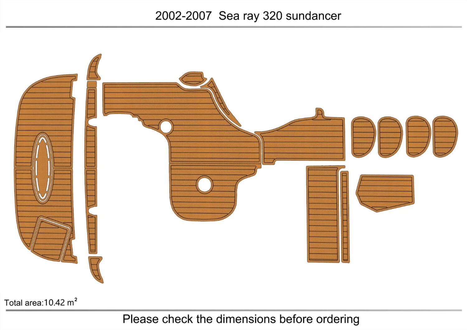 1 Kit EVA foam marine flooring 2002-2007 Sea ray 320 Sundancer