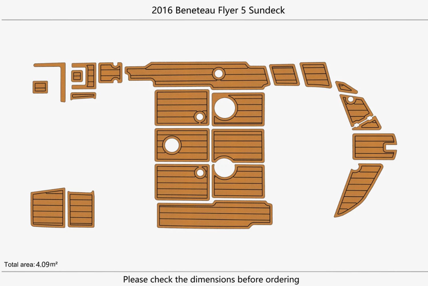 EVA foam marine flooring 2016 Beneteau Flyer 5 Sundeck (2) 1 kit EVA foam marine flooring 2016 Beneteau Flyer 5 Sundeck