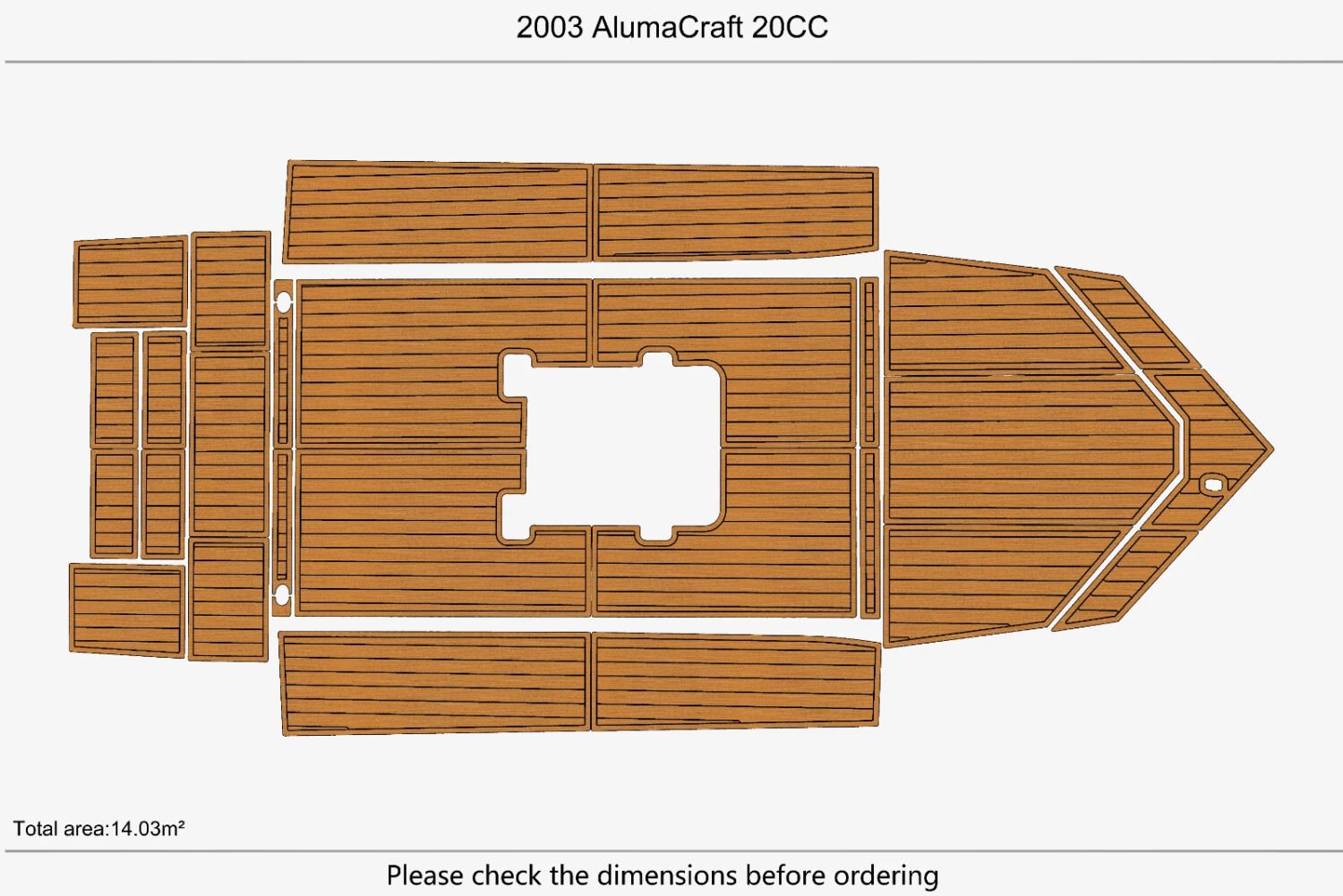 Picture 2 of 19 1 kit EVA foam Teak deck flooring 2003 AlumaCraft 20CC