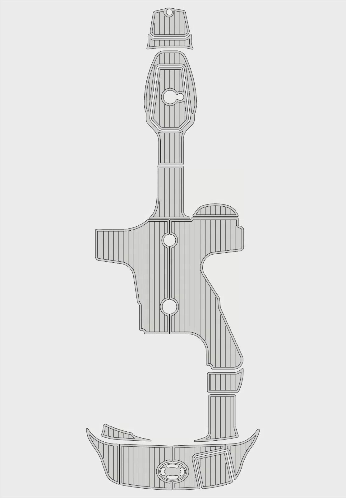 1 Kit EVA foam boat flooring Faux Teak Deck 2002-2008 Sea Ray 220 Sundeck