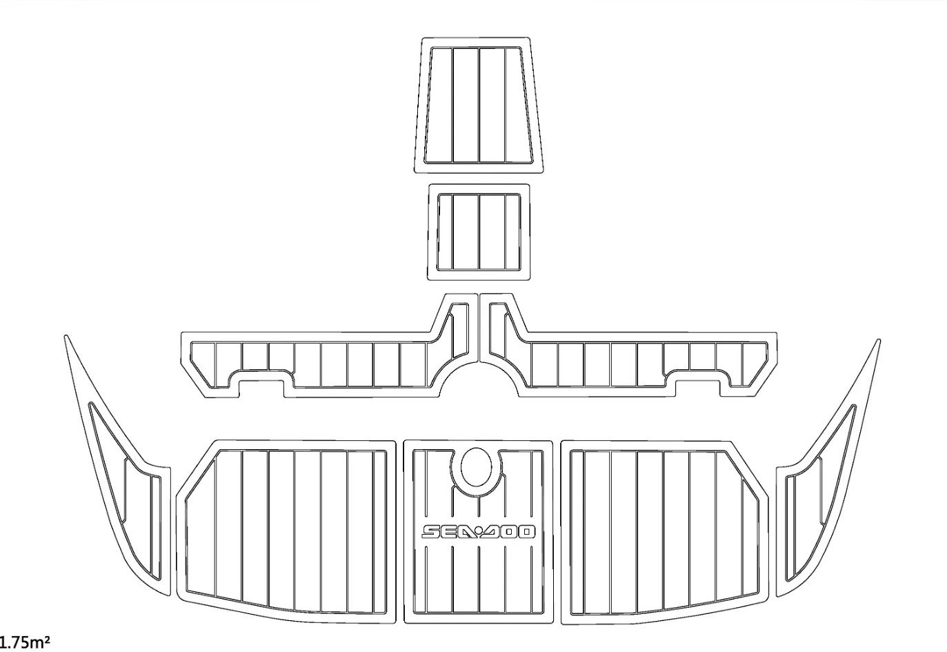 Picture 4 1 kit EVA foam faux teak Non-slip mat floor 2005-2012 Sea Doo 210