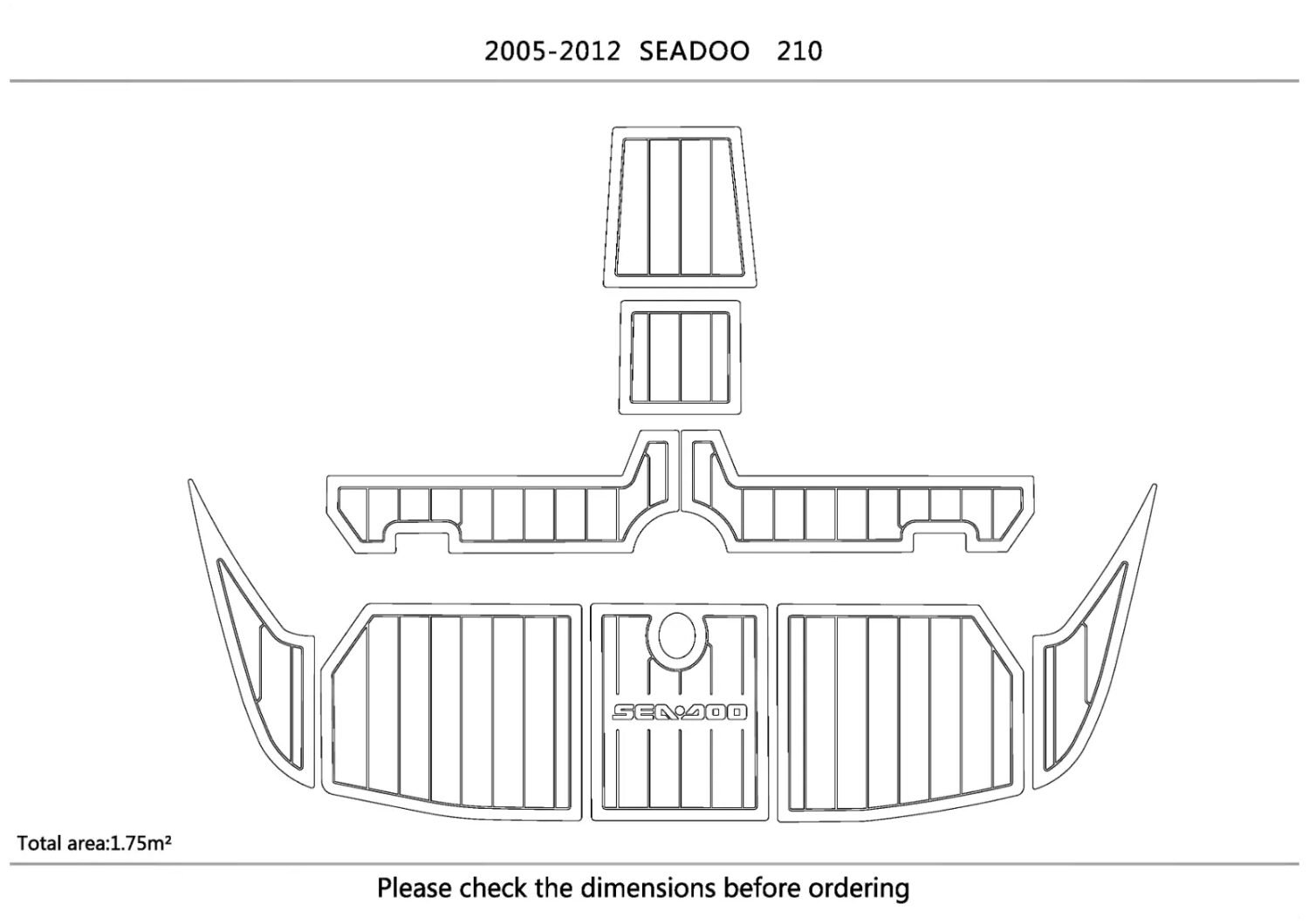 Picture 4 of 4 1 kit EVA foam faux teak Non-slip mat floor 2005-2012 Sea Doo 210